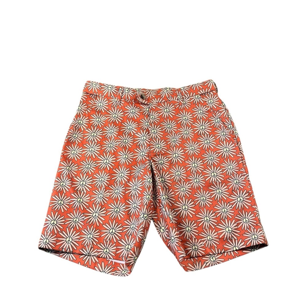 Loudmouth Golf Orange Floral Peace Polyester Men's Golf‎ Short Size 30 NWOT